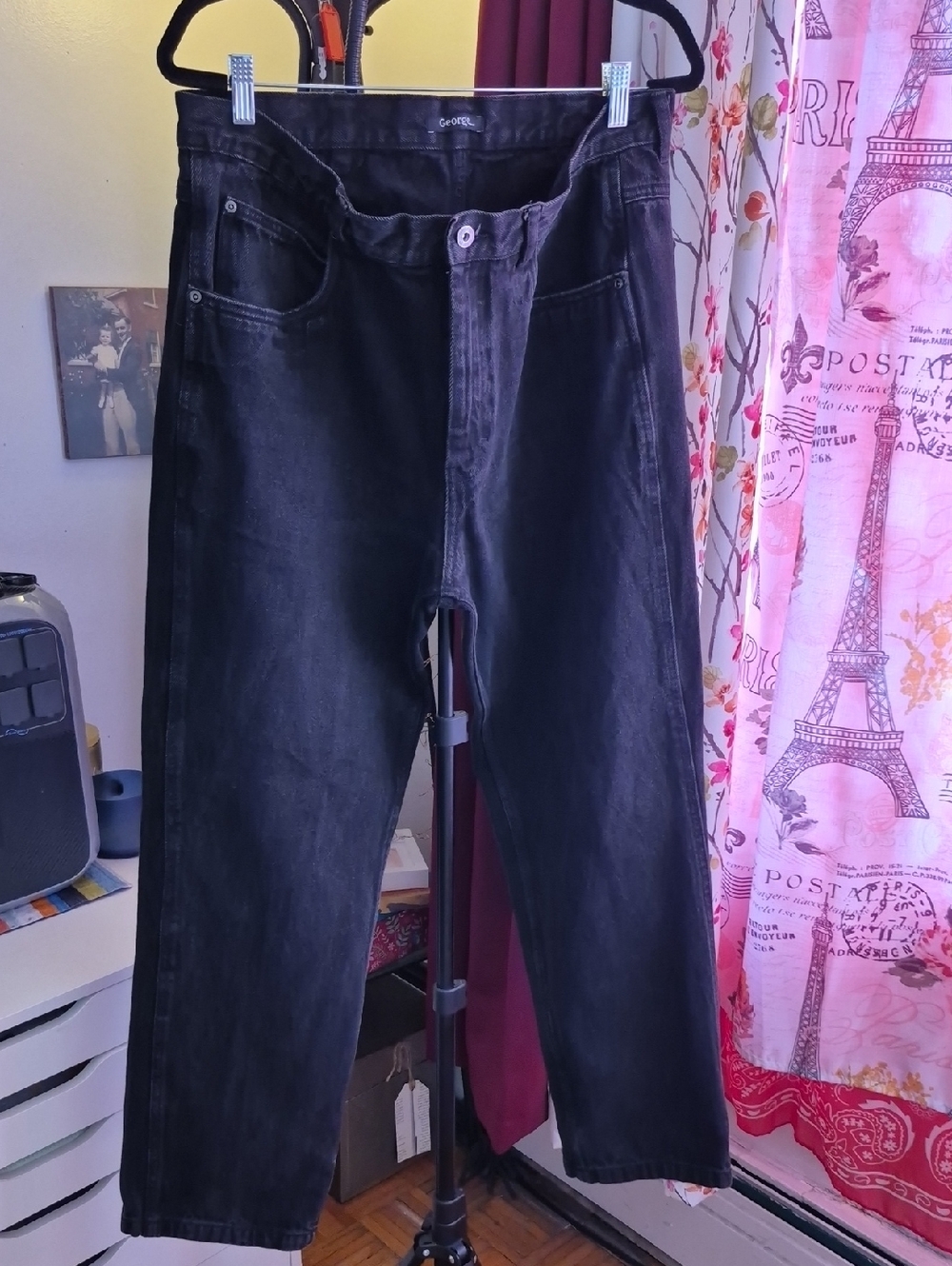 George Men's Black Relaxed Fit Jeans